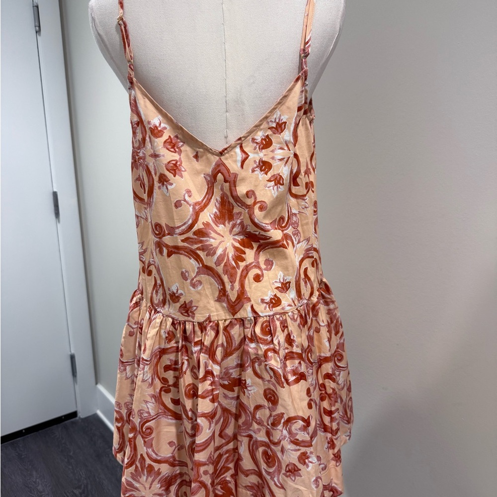 AMUR Peach and Cream Patterned Dress